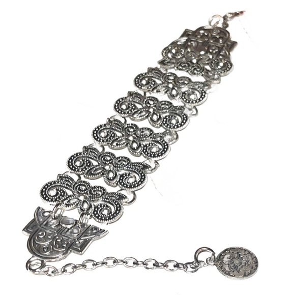 Silver Moroccan Cuff Bracelet